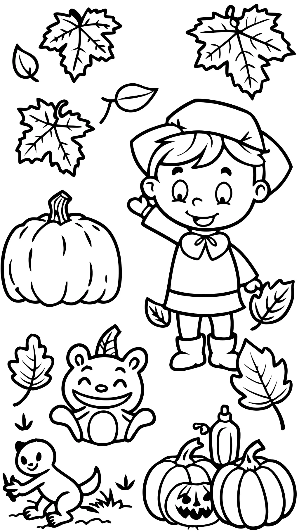 Páginas para colorear de otoño para niños